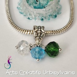 Bélière en métal argenté...