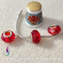 Lot de 3 perles en verre...