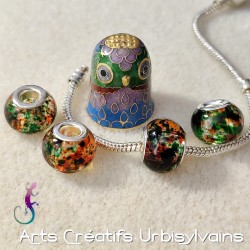 Lot de 4 perles en verre...