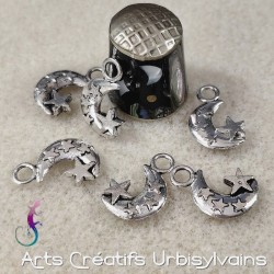 Lot de 6 breloques lune...