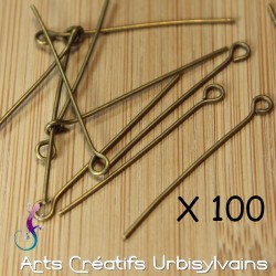 Lot de 100 tiges à œil en...