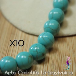 Lot de 10 perles rondes en...