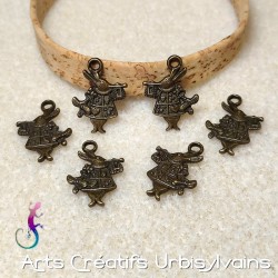 Lot de 6 breloques lapin à...