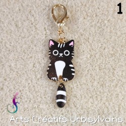 Porte-clé chat en émail...