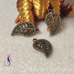 Lot de 6 breloques feuille...