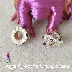 Lot de 2 perles en métal...