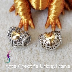 Lot de 2 perles cœur en...