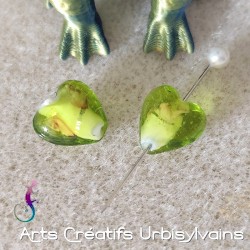 Lot de 2 perles coeur en...