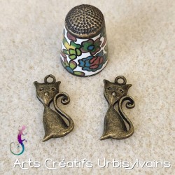 Lot de 4 breloques chat en...