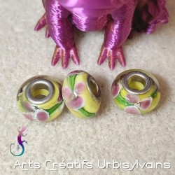 Lot de 3 perles en verre...