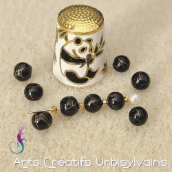Lot de 40 perles rondes en...